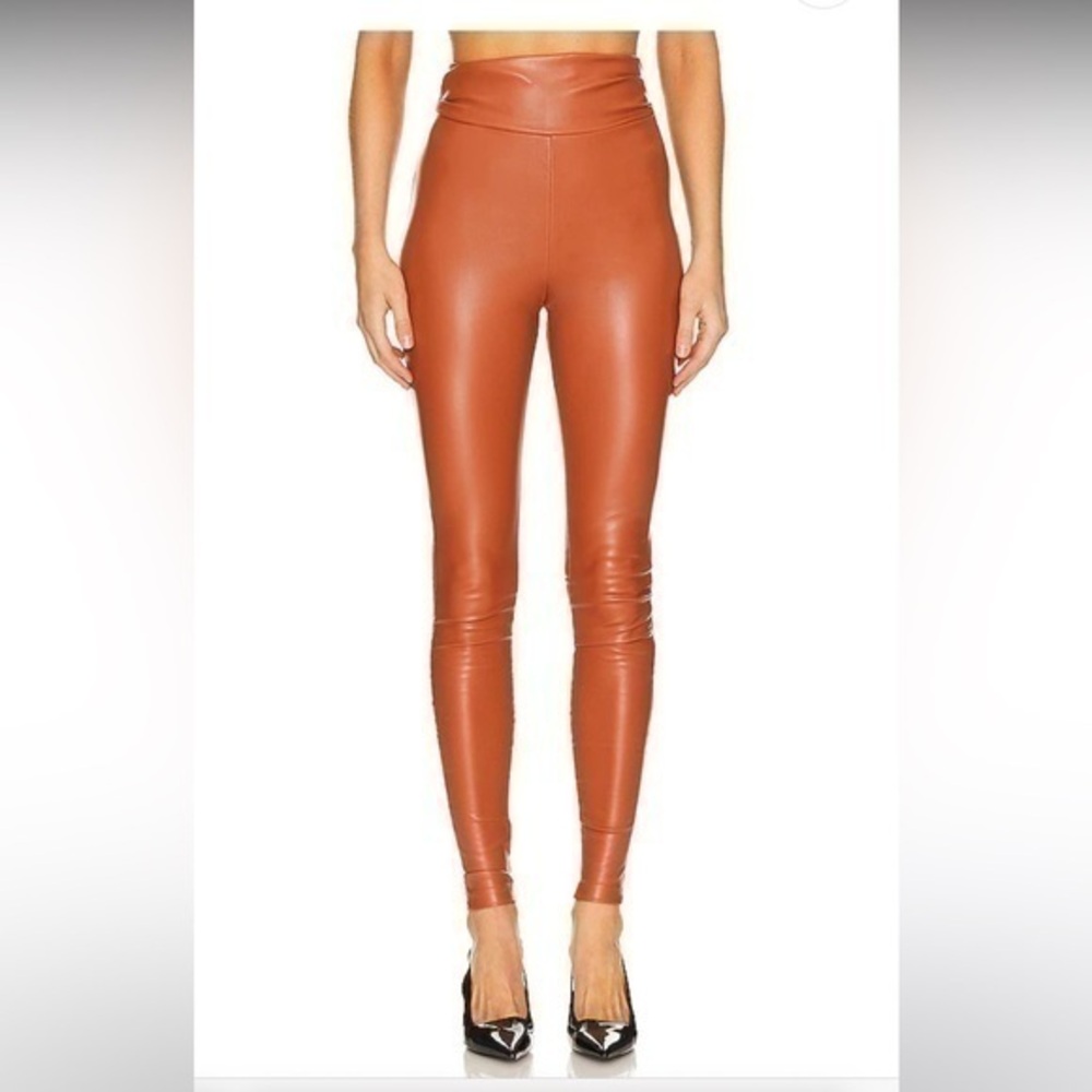 NWT Nookie faux leather  cinnamon high waisted leggings size small